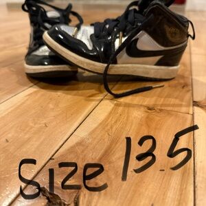 Nike Jordan Retro Kids Black and Silver High-Top Sneakers